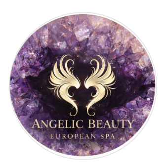 Angelic Beauty European Spa amethyst and gold logo